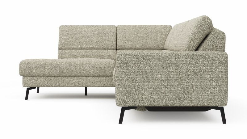 Ecksofa Valera - Ecke mit 3-Sitzer rechts inkl. Rückenlehne verstellbar und Relaxfunktion motorisch, Stoff, Limone