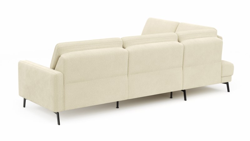Ecksofa Valera - Ecke mit 3-Sitzer rechts inkl. Rückenlehne verstellbar, Stoff, Natur
