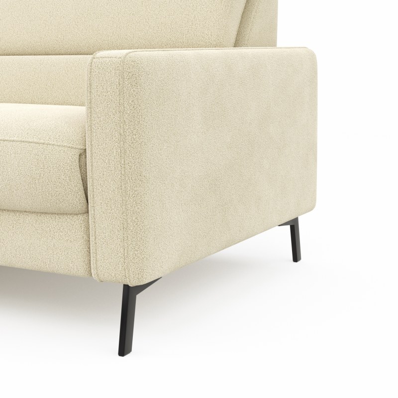 Ecksofa Valera - Ecke mit 3-Sitzer rechts inkl. Rückenlehne verstellbar, Stoff, Natur