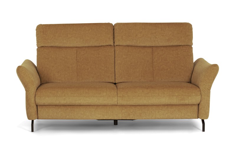 Sofa - 3-Sitzer groß, Kopfteil verstellbar, Stoff, Zimt