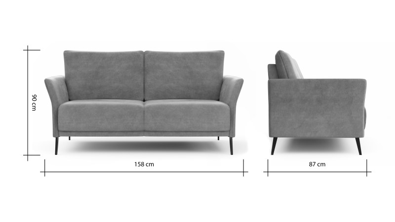 Sofa Rosario - 2-Sitzer, Stoff, Cognac