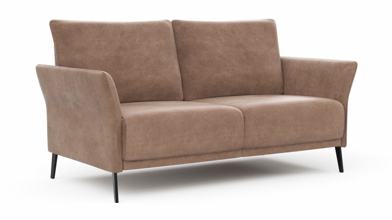 Sofa Rosario - 2-Sitzer, Stoff, Cognac
