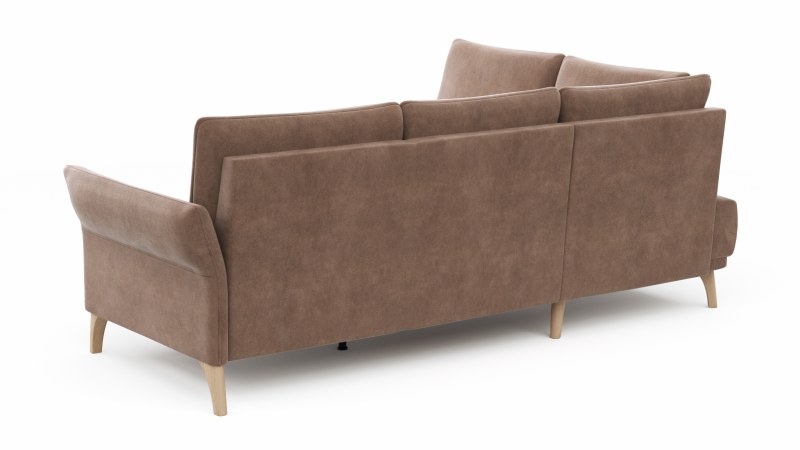 Ecksofa Rosario - Ecke mit 2-Sitzer rechts, Stoff, Cognac