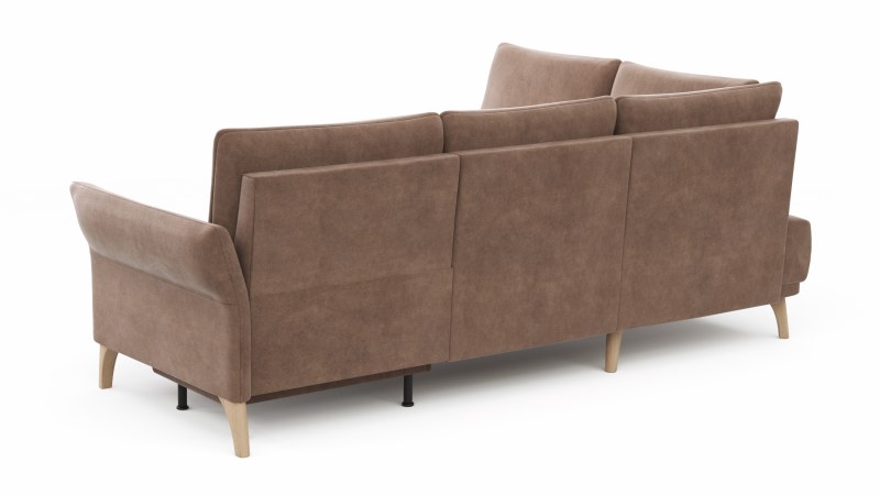 Ecksofa Rosario - Ecke mit 2-Sitzer rechts inkl. Relaxfunktion (motorisch), Sitzvorzug und Armlehne klappbar, Stoff, Cognac