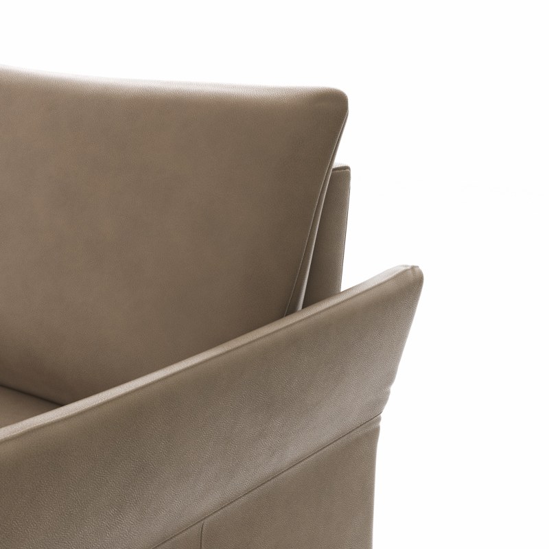 Ecksofa Rosario - Ecke mit 2-Sitzer rechts inkl. Relaxfunktion (motorisch), Sitzvorzug und Armlehne klappbar, Leder, Rauchbraun