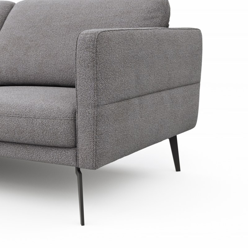 Ecksofa Estrela - Ecke links mit 2,5-Sitzer inkl. Rücken-/Armlehne/Sitztiefe verstellbar, Stoff, Grau