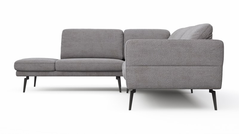Ecksofa Estrela - Ecke links mit 2,5-Sitzer inkl. Rücken-/Armlehne/Sitztiefe verstellbar, Stoff, Grau