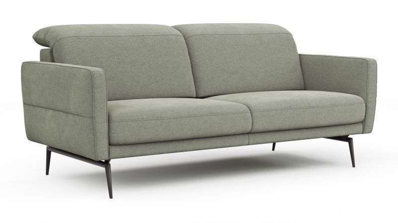 Sofa Estrela 2.0 - 2,5-Sitzer inkl. Kopfteil/Armteil verstellbar und Sitzvorzug motorisch, Stoff, Limone