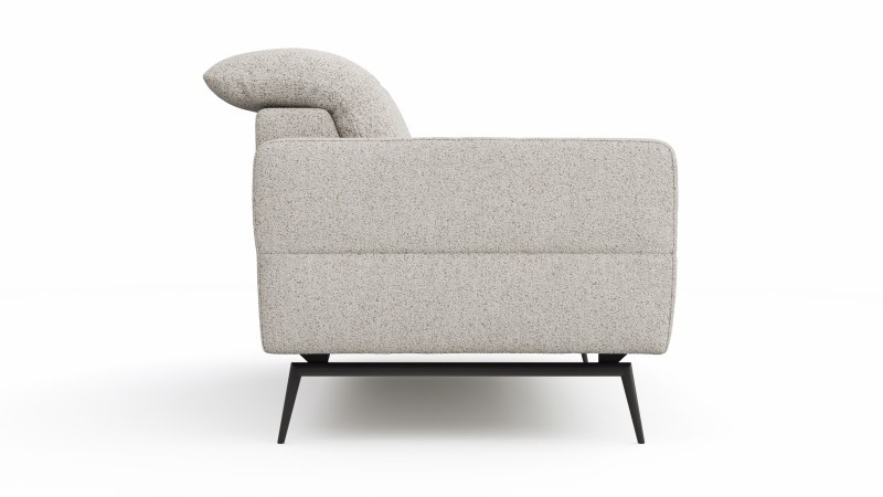 Sofa Estrela 2.0 - 2,5-Sitzer inkl. Kopfteil- und Armteilverstellung, Stoff, Creme