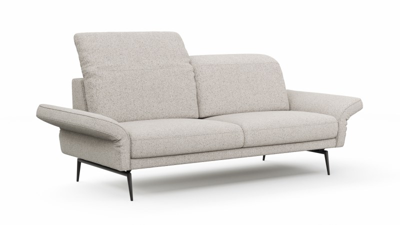 Sofa Estrela 2.0 - 2,5-Sitzer inkl. Kopfteil- und Armteilverstellung, Stoff, Creme