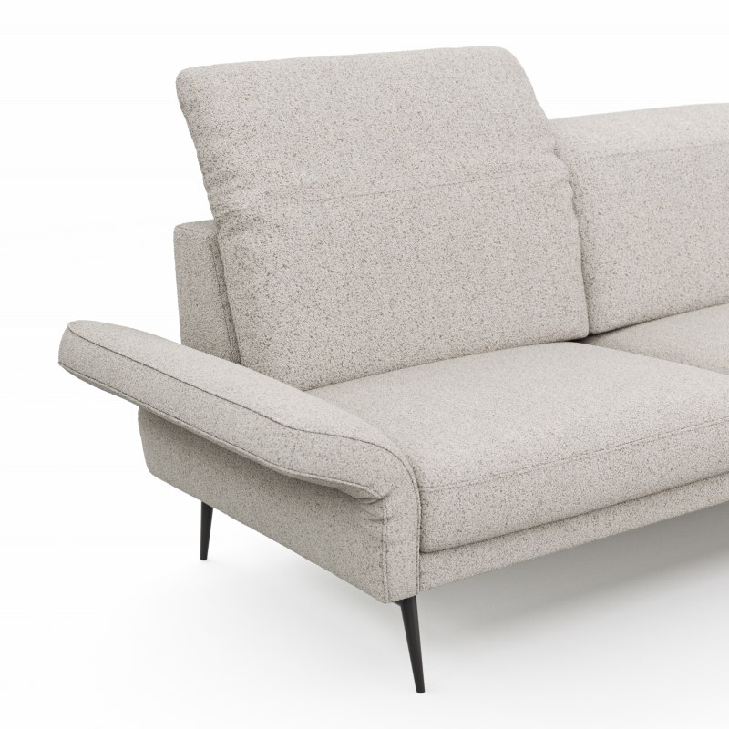 Sofa Estrela 2.0 - 2,5-Sitzer inkl. Kopfteil- und Armteilverstellung, Stoff, Creme