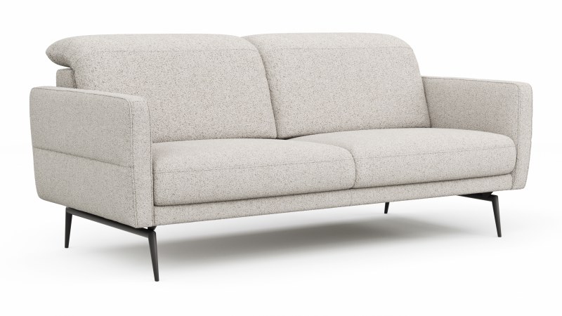 Sofa Estrela 2.0 - 2,5-Sitzer inkl. Kopfteil- und Armteilverstellung, Stoff, Creme