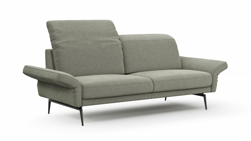 Sofa Estrela 2.0 - 2,5-Sitzer inkl. Kopfteil- und Armteilverstellung, Stoff, Limone