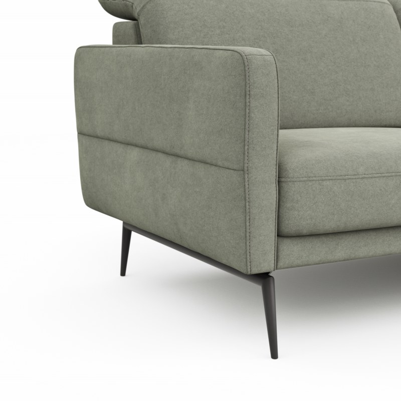 Sofa Estrela 2.0 - 2,5-Sitzer inkl. Kopfteil- und Armteilverstellung, Stoff, Limone