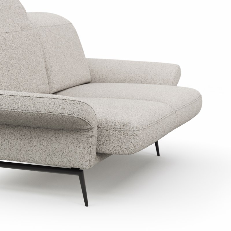 Sofa Estrela 2.0 - 2-Sitzer inkl. Kopfteil-/Armteilverstellung und Sitzvorzug (motorisch), Stoff, Creme
