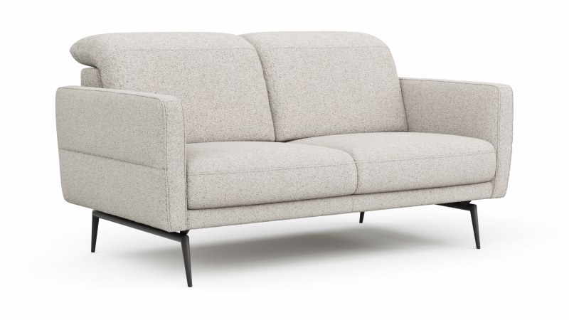 Sofa Estrela 2.0 - 2-Sitzer inkl. Kopfteil-/Armteilverstellung und Sitzvorzug (motorisch), Stoff, Creme