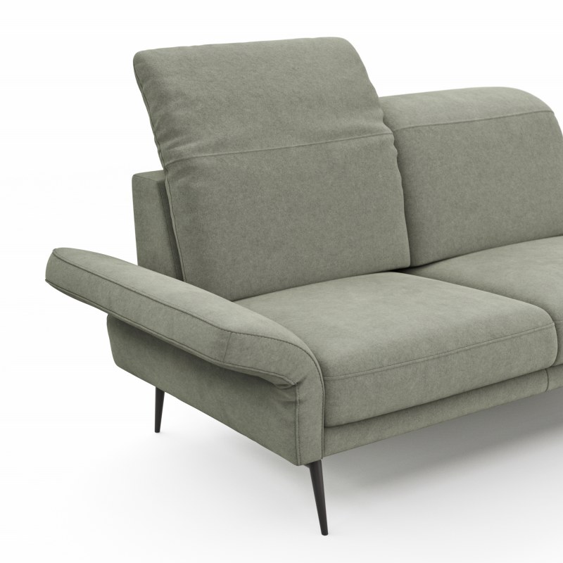 Sofa Estrela 2.0 - 2-Sitzer inkl. Kopfteil-/Armteilverstellung und Sitzvorzug (motorisch), Stoff, Limone