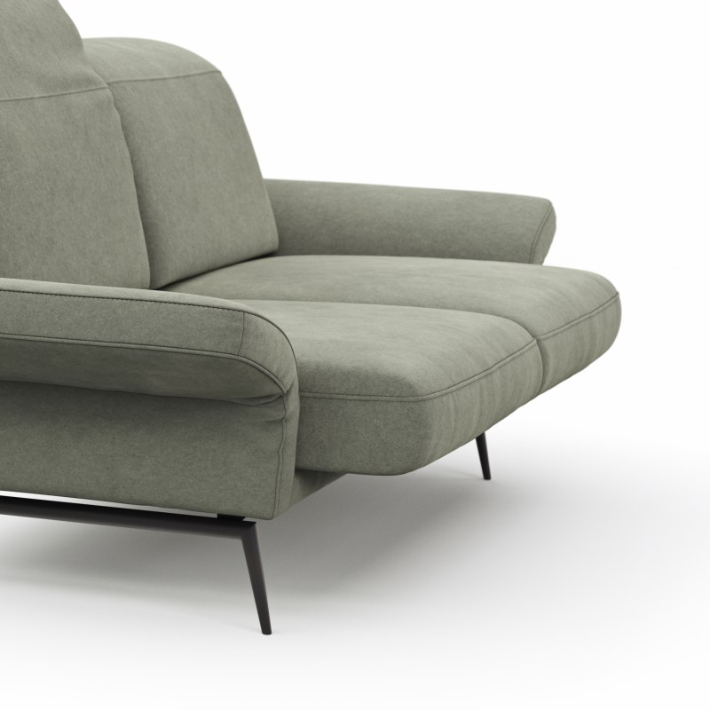 Sofa Estrela 2.0 - 2-Sitzer inkl. Kopfteil-/Armteilverstellung und Sitzvorzug (motorisch), Stoff, Limone