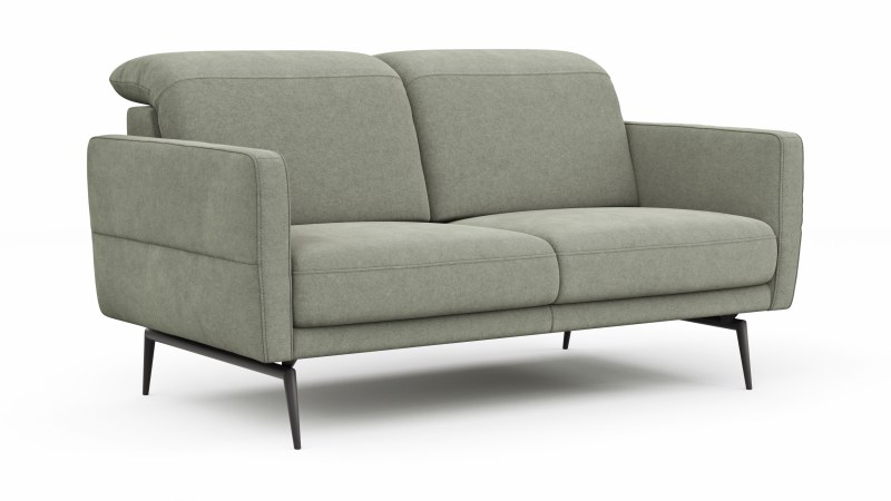 Sofa Estrela 2.0 - 2-Sitzer inkl. Kopfteil-/Armteilverstellung und Sitzvorzug (motorisch), Stoff, Limone