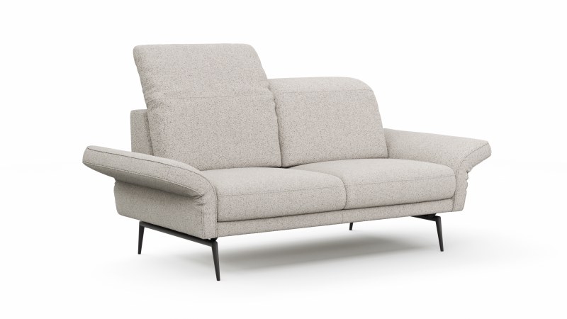 Sofa Estrela 2.0 - 2-Sitzer inkl. Kopfteil- und Armteilverstellung, Stoff, Creme