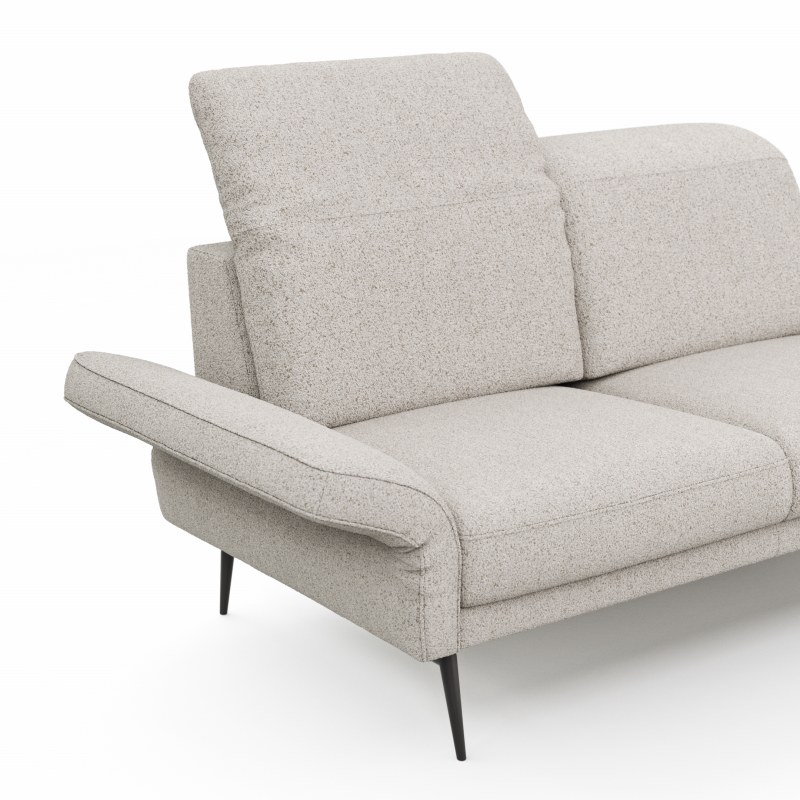 Sofa Estrela 2.0 - 2-Sitzer inkl. Kopfteil- und Armteilverstellung, Stoff, Creme