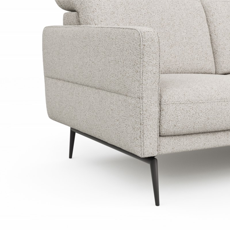 Sofa Estrela 2.0 - 2-Sitzer inkl. Kopfteil- und Armteilverstellung, Stoff, Creme