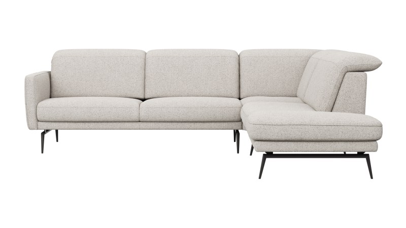 Sofa Estrela 2.0 - 2,5-Sitzer inkl. Kopfteil/Armteil verstellbar und Sitzvorzug motorisch, Stoff, Creme