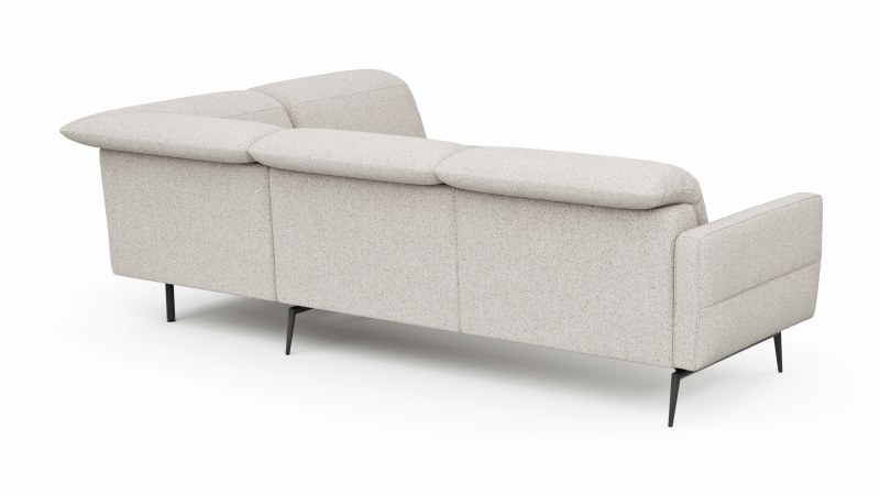 Sofa Estrela 2.0 - 2,5-Sitzer inkl. Kopfteil/Armteil verstellbar und Sitzvorzug motorisch, Stoff, Creme