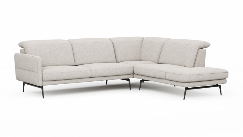 Sofa Estrela 2.0 - 2,5-Sitzer inkl. Kopfteil/Armteil verstellbar und Sitzvorzug motorisch, Stoff, Creme