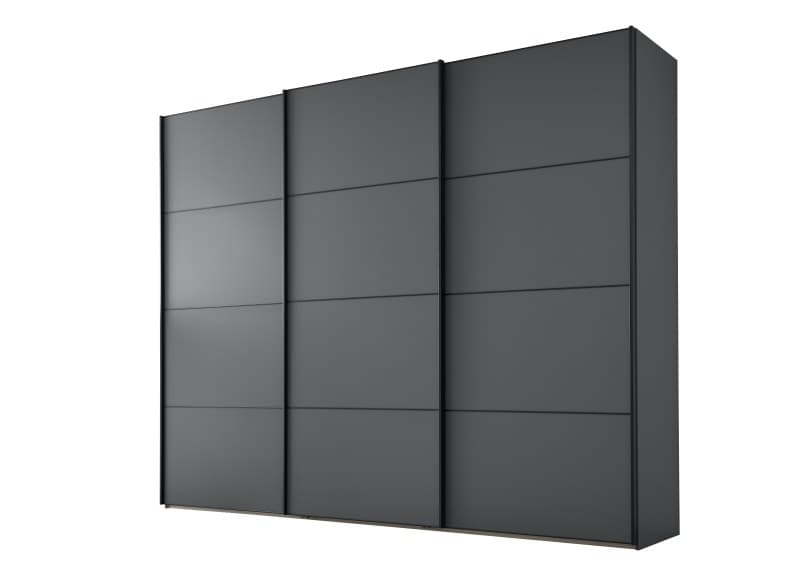 Schwebetürenschrank  3-türig EM Paredes - B. ca. 300 cm, Graphit