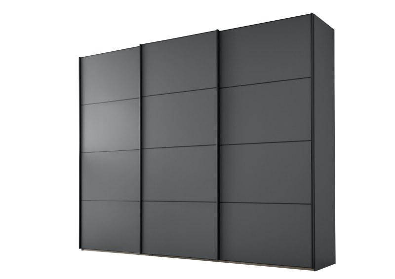 Schwebetürenschrank  3-türig EM Paredes - B. ca. 300 cm, Graphit