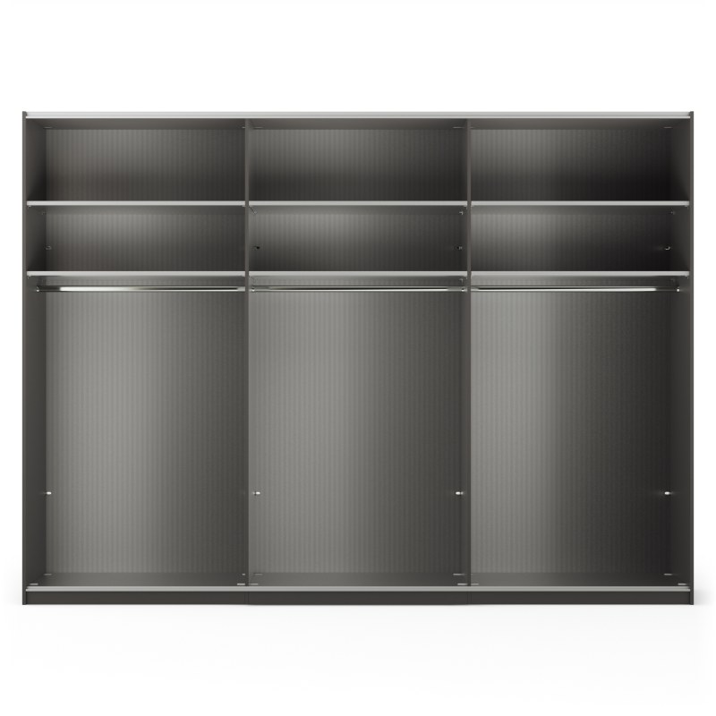 Schwebetürenschrank Marbella - B ca. 300 cm, Glas, Weiß