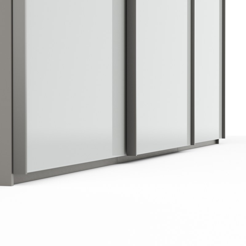 Schwebetürenschrank Marbella - B ca. 300 cm, Glas, Weiß