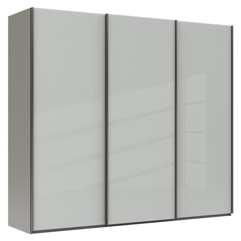 Schwebetürenschrank Marbella - B. ca. 250 cm, Glas, Weiß