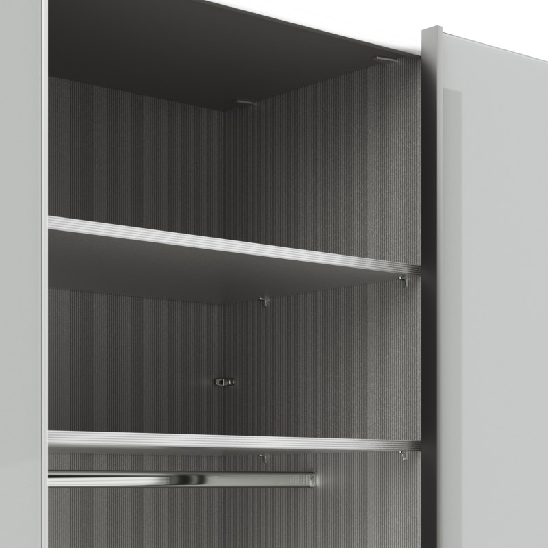 Schwebetürenschrank Marbella - B. ca. 250 cm, Glas, Weiß