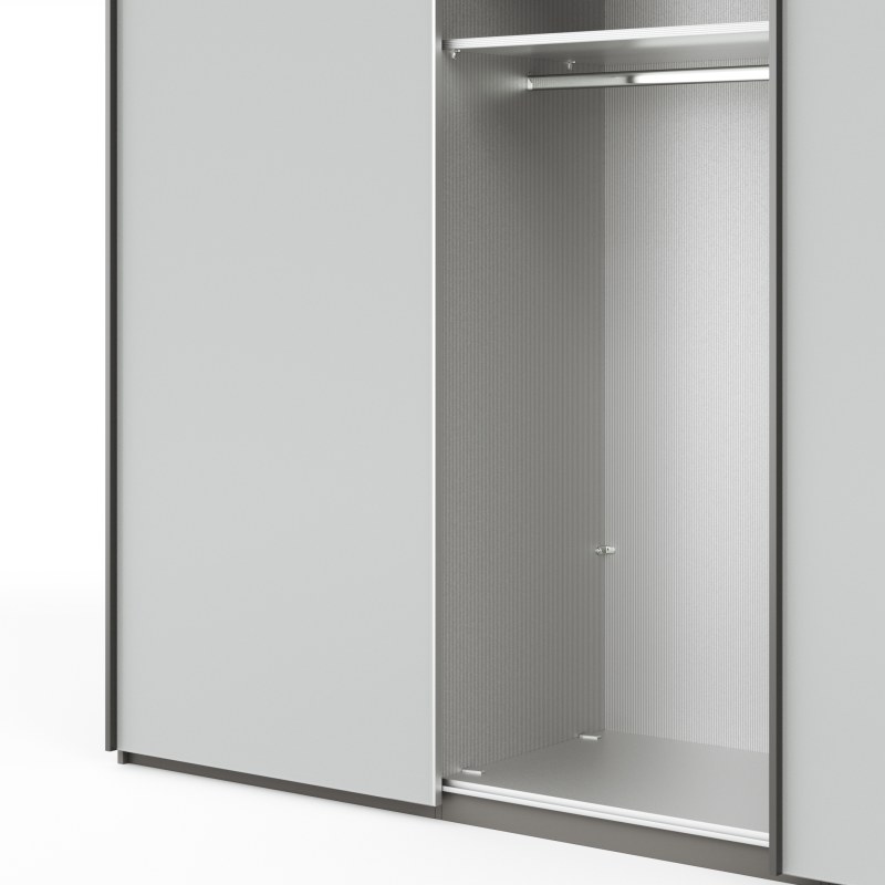 Schwebetürenschrank Marbella - B. ca. 250 cm, Glas, Weiß