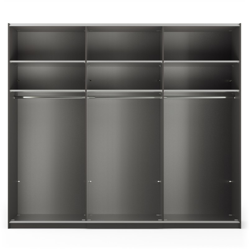 Schwebetürenschrank Marbella - B. ca. 250 cm, Glas, Weiß