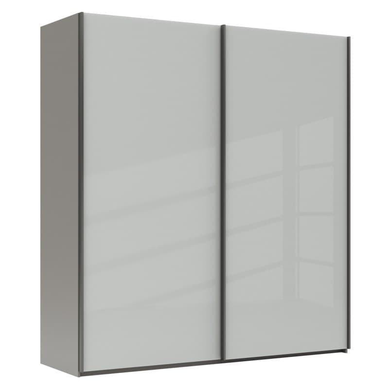Schwebetürenschrank Marbella - B. ca. 200cm, Glas, Weiß