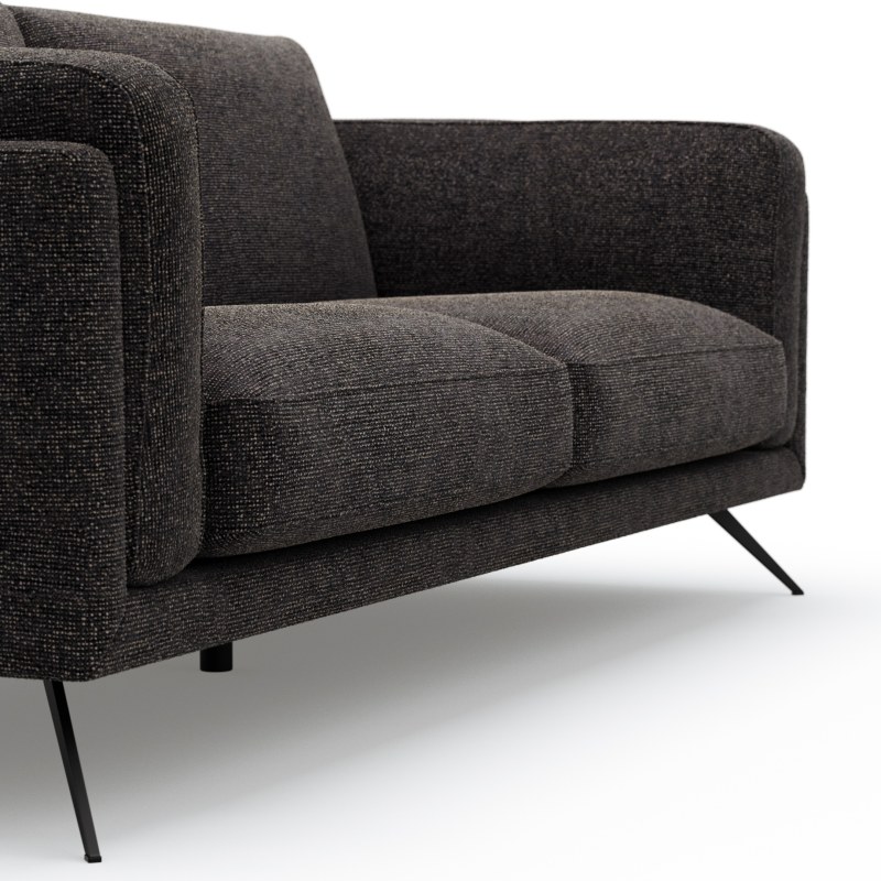 Sofa Valdemoro - 3-Sitzer, Stoff, Anthrazit
