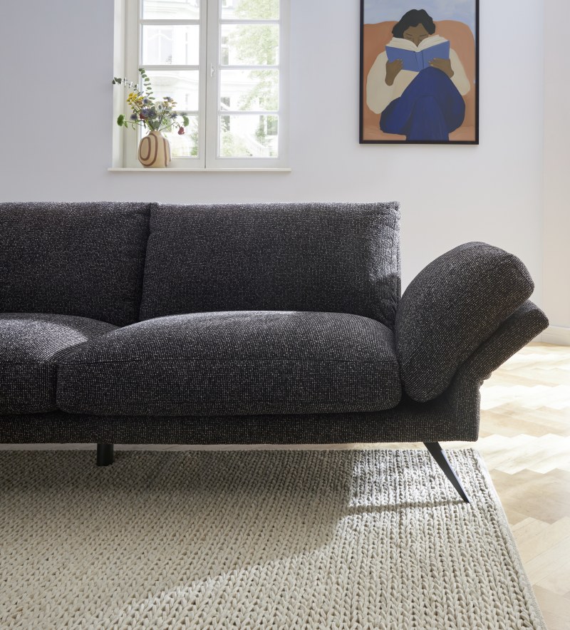 Sofa Valdemoro - 3-Sitzer, Stoff, Anthrazit