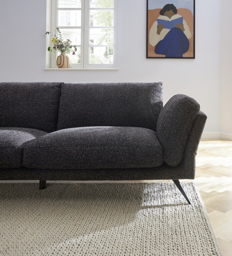 Sofa Valdemoro - 3-Sitzer, Stoff, Anthrazit