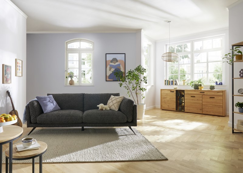 Sofa Valdemoro - 3-Sitzer, Stoff, Anthrazit