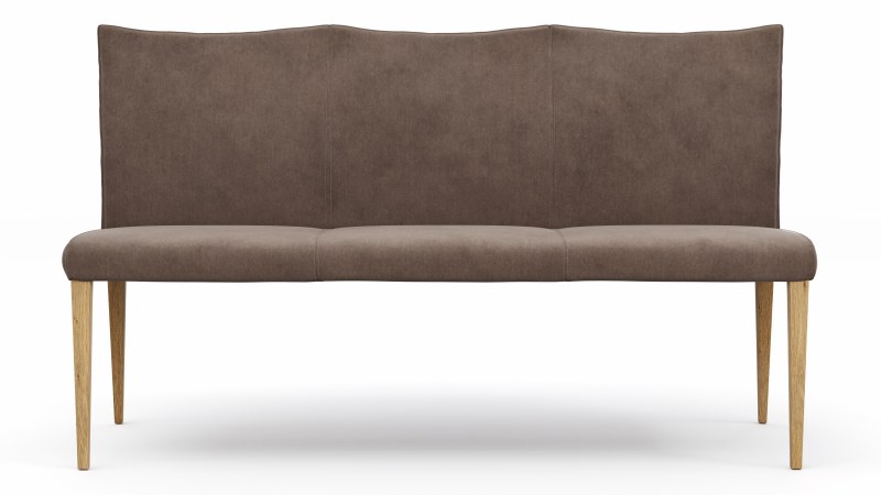 Polsterbank Florea - Breite ca. 155 cm, Stoff, Dunkelbraun