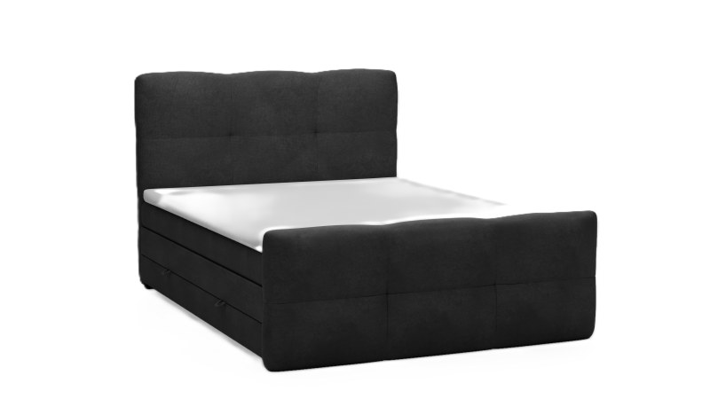 Boxspringbett- Liegefläche ca. 140x200 cm, Stoff, Anthrazit