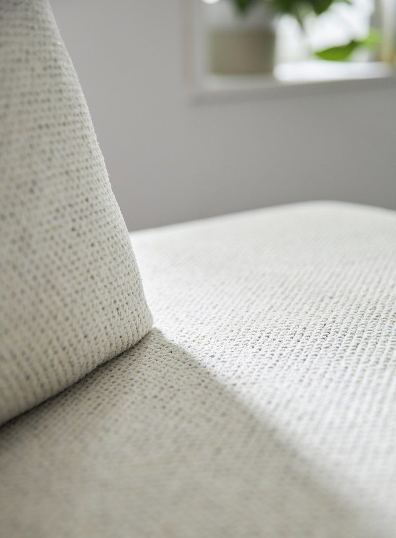Ecksofa Leona - 2,5-Sitzer mit Ecke rechts inkl. Relaxfunktion motorisch, Stoff, Creme