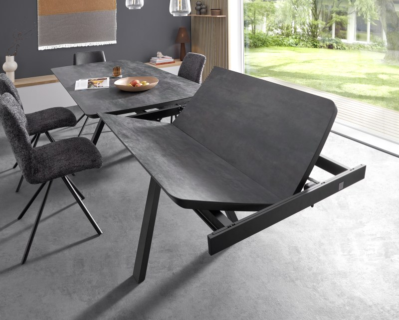 Esstisch Sedana - ausziehbar, LB ca. 200x100cm, Keramik, Schiefergrau