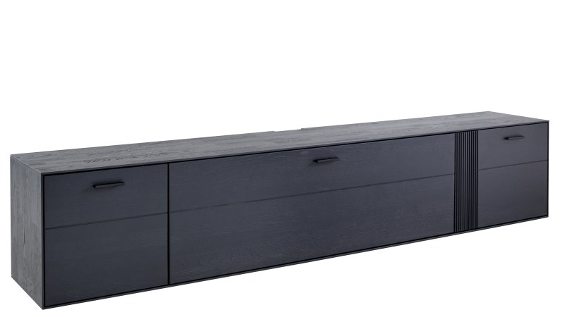 Lowboard Estana - Eiche massiv, Anthrazit