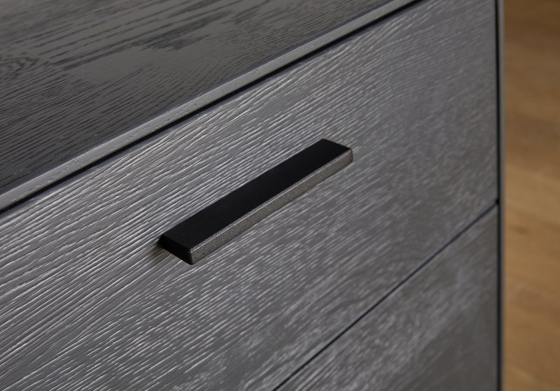 Lowboard Estana - Eiche massiv, Anthrazit