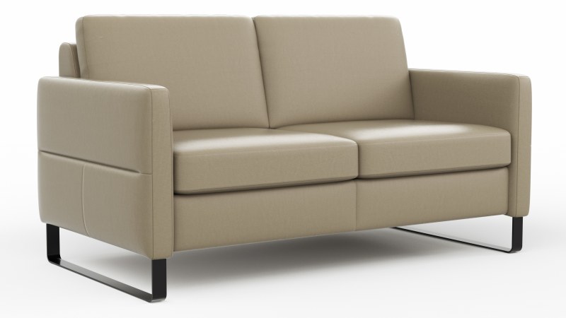 Sofa Arima N - 2-Sitzer inkl. Armlehne klappbar, Leder, Champagner