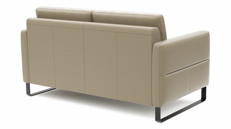 Sofa Arima N - 2-Sitzer inkl. Armlehne klappbar, Leder, Champagner